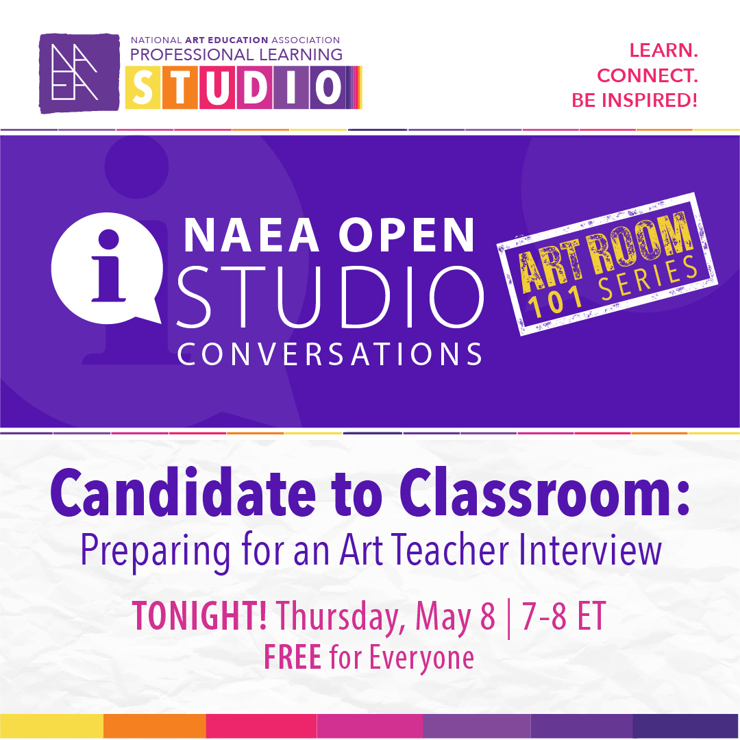Step into your next art teaching interview with confidence! This webinar offers practical tips and strategies for anyone preparing to interview for an art teacher position. Join us tonight, Thursday, May 8. Register here ow.ly/oIQZ50VLyC0