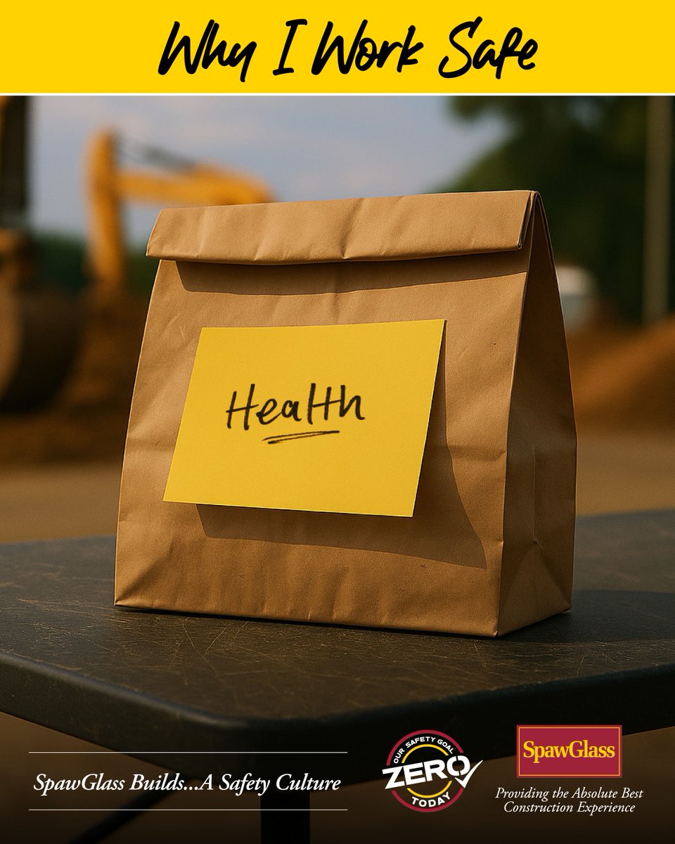 SpawGlass1953's tweet image. A key part of our safety culture is protecting our mental and physical health. By working safe, we ensure our well-being extends beyond the jobsite, allowing us to stay strong and focused – on and off the clock.

#ConstructionSafetyWeek #WhyIWorkSafe #SafetyWHY #ZeroToday