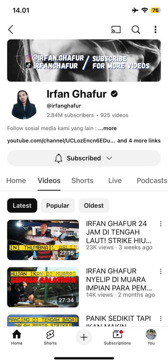 Mau kasih tips dunia perkontenan, kali ini belajar dari Irfan Ghafur. Kenapa harus? ⬇️

- Konsisten ngonten dari 2016
- 4.1M followers Tiktok, 1.3M followers IG, 2.8M subscriber YT
- Collab sama banyak brand/influencer bahkan club bola Bayern Munchen

Likes dulu. Yuk kita bahas💡