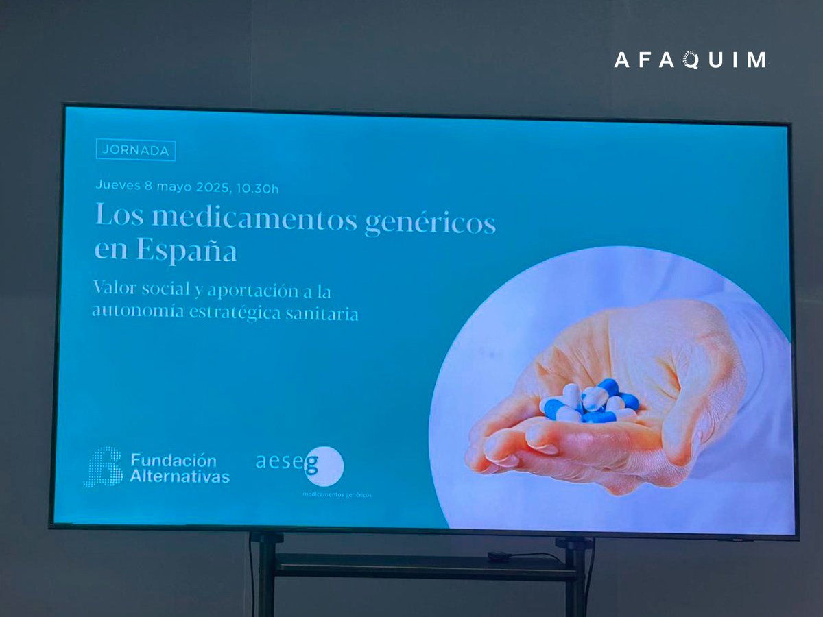 🔵 Hoy <a href="/afaquim_asoc/">AFAQUIM</a>  hemos asistido a la jornada "Los medicamentos genéricos en España: valor social y aportación a la autonomía estratégica sanitaria" organizada por la Fundación Alternativas y AESEG en el Círculo de Bellas Artes de #Madrid. 🔵