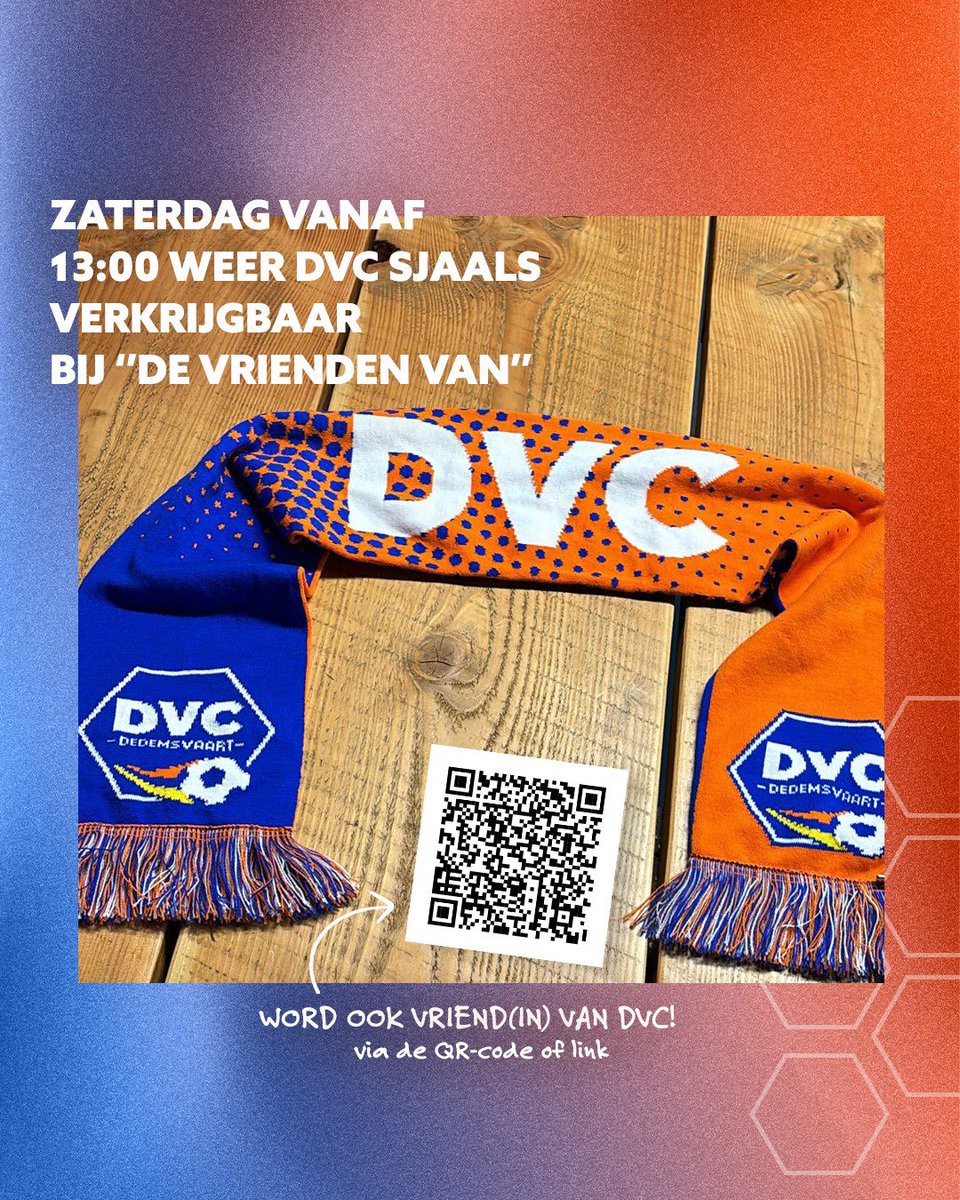 Aankomende zaterdag zijn er weer DVC sjaals beschikbaar.

Vanaf 13:00 zijn de sjaals te verkrijgen bij de “vrienden van” DVC! Koop hier voor €10,- euro jou sjaal! 

En ohja.. nog geen lid? Meld je meteen aan en draag bij, aan leuke initiatieven binnen de club. 

#hupééntwee #DVC