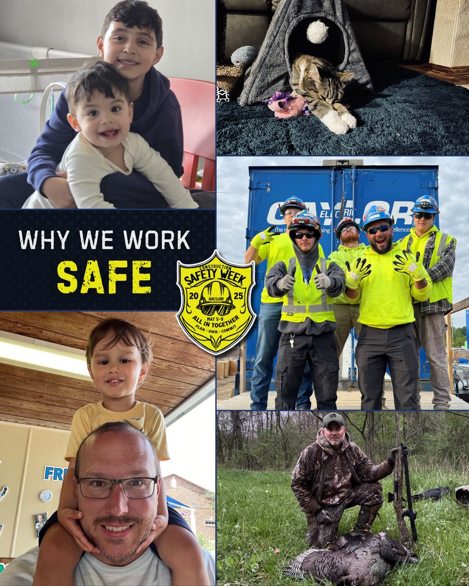 gaylorelectric's tweet image. When juggling multiple day to day responsibilities, it can be easy to lose sight of the fundamental reason we strive to maintain a safe work environment—so we can return home each day to the loved ones and things that matter most to us. 

#WhyIWorkSafe #SafetyWeek2025
