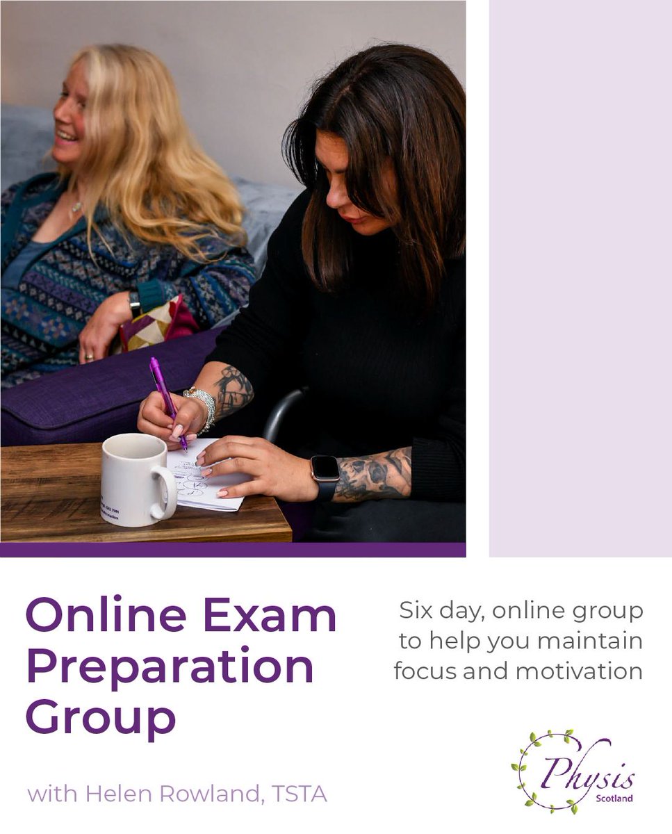 PhysisScotland's tweet image. Exam Preparation Group Starting: 6th Sept 2025! 
Our Exam Preparation Group provides ongoing stimulus, motivation, support and encouragement for those who are en route to their #UKCP Registration and/or CTA exam.
buff.ly/yLcqHPW

#CTAExam #ctaexam #ctaexams