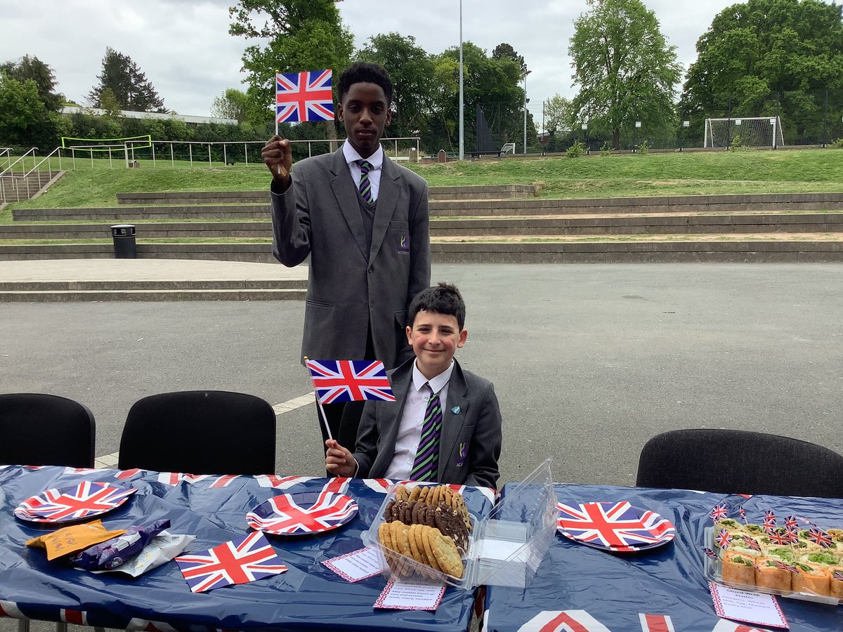 HarborneAcademy's tweet photo. Thank you to members of our local community, staff and student council who attended and organised such a wonderful VE Day street party. 
Miss Thomas has been busy this lunchtime, selling copies of the Harborne Academy Times Commemorative Edition to raise money for Help The Heroes https://t.co/fDo5qaEn9S