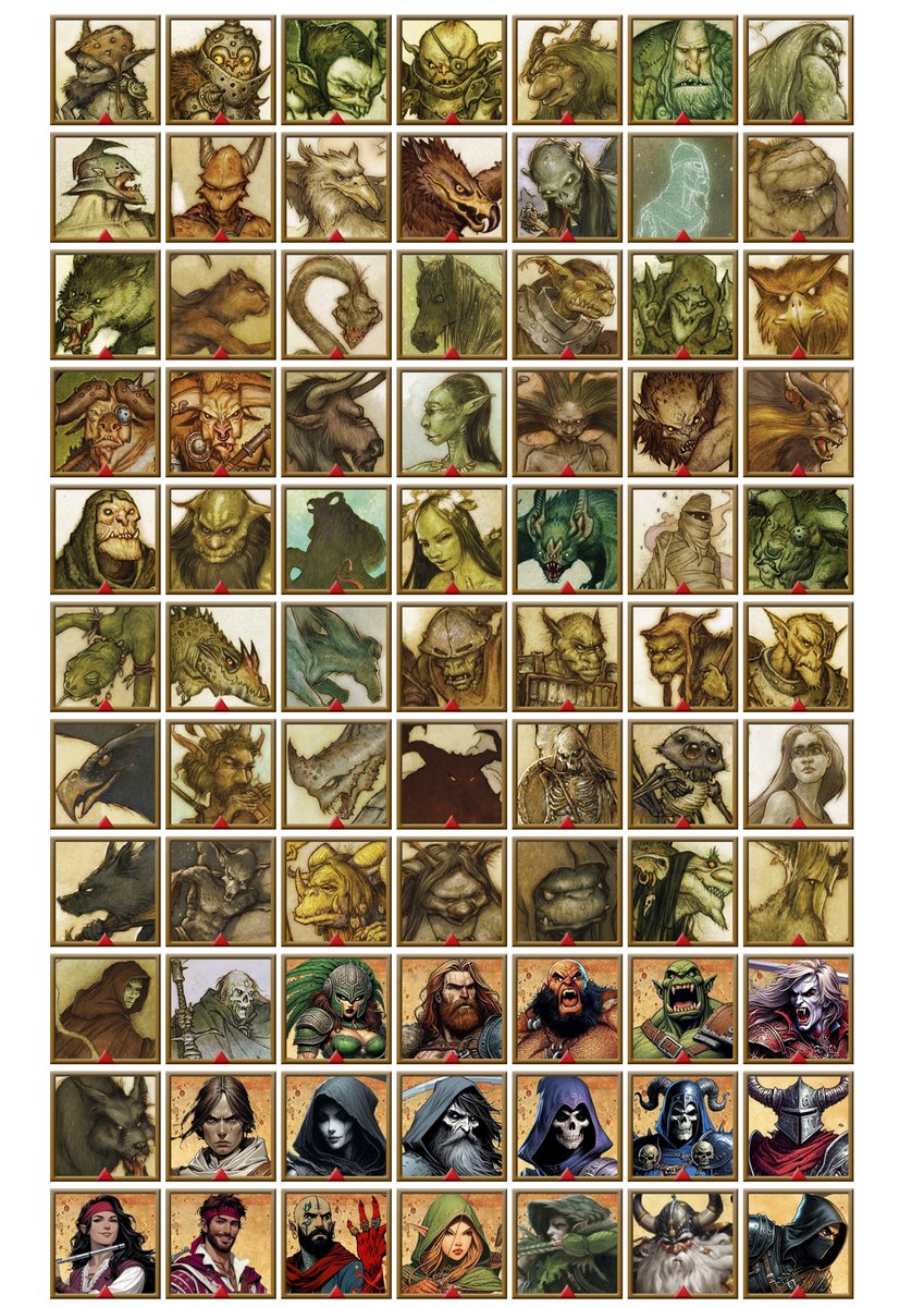 absurdeta's tweet photo. Tokens de Papel de HeroQuest y bestiario completo de Dragonbane (Página 6 de 7). *Formato 25mm. #heroquest #boardgame #DungeonCrawler #heroquestclassic #heroquestcustom #dragonbane https://t.co/Be7pGKkDoH