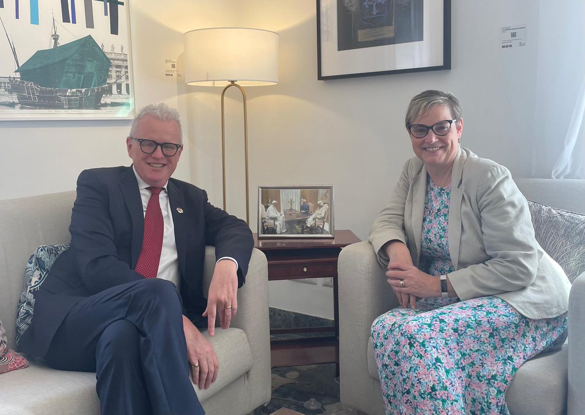 Lovely to meet with HM’s Ambassador, Chris Trott,  <a href="/UKinHolySee/">UK in Holy See 🇬🇧🇻🇦</a> while in Rome. We talked about the work of <a href="/CAFOD/">CAFOD</a> and key issues at this important time.