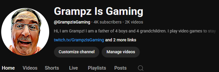 GrampzIsGaming's tweet photo. Thank you everyone for 4K subscribers. I appreciate every one of you and your support. https://t.co/VjX7No3Mv7
