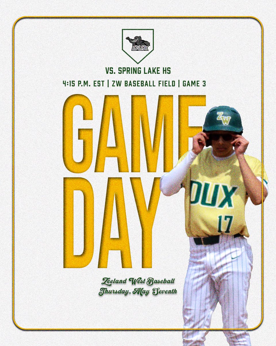 ‼️ GAMEDAY ‼️

Your Dux are hosting Spring Lake for game 3 of the series at 4:15pm today. #GoDux #FAST