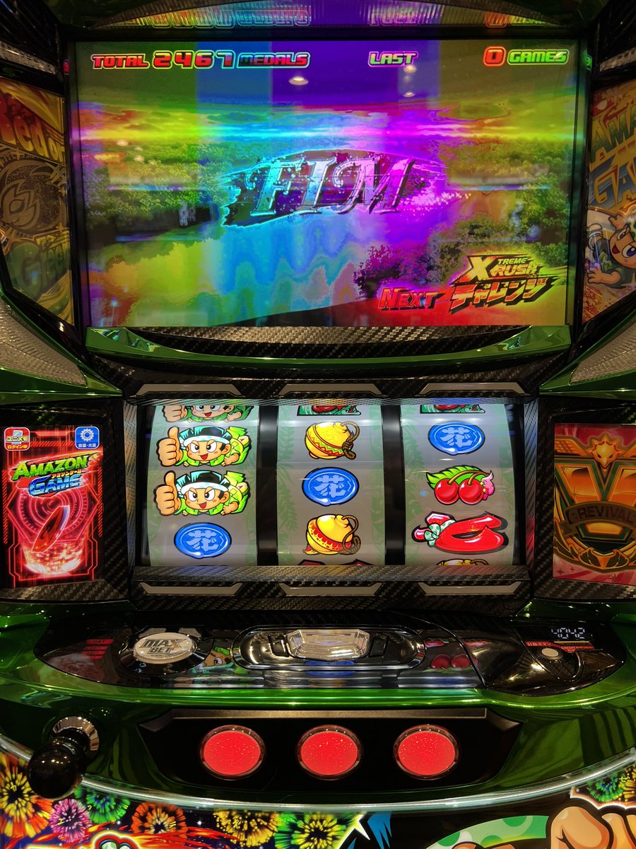 スマスロ緑ドン 欲望の緑から AT終了画面でFIM表示から白黒画面になり