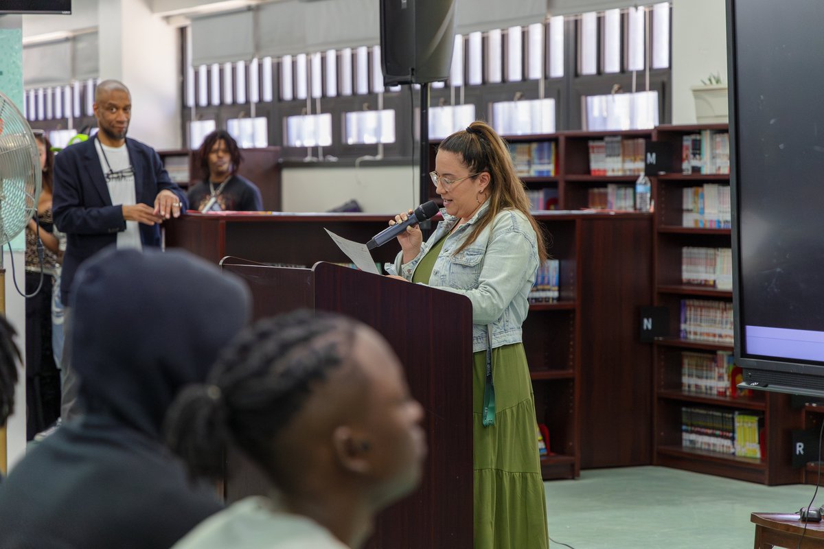 April was National Poetry Month!  In addition to our annual poetry contest, students held a poetry slam in the library.  Here are some photos of the day, courtesy of Juan Rodriguez