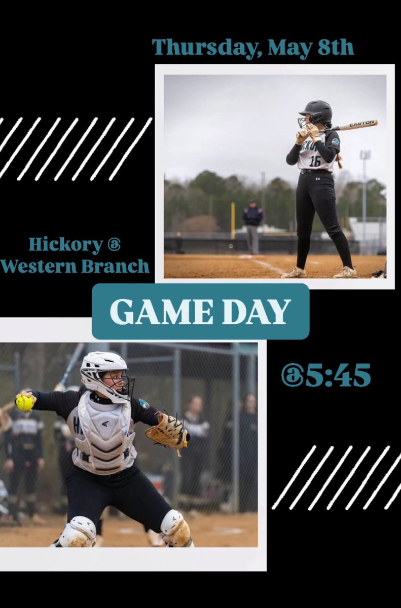 Team 29 game # 18
Hickory @ Western Branch
5:45 first pitch