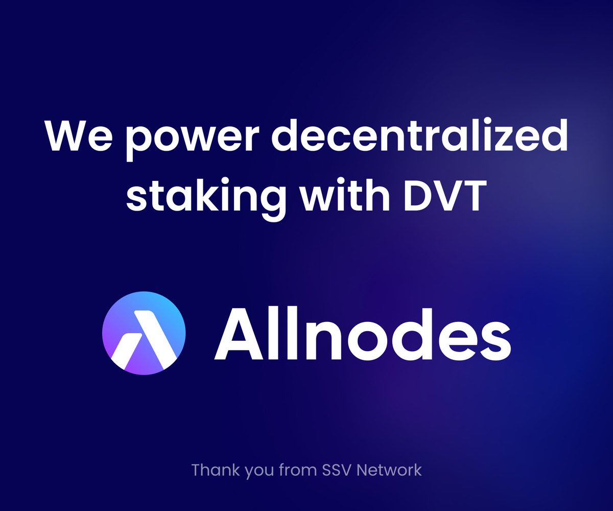Decentralized staking is a shared mission 🌐 The #Allnodes team is all in. #SSV100k
