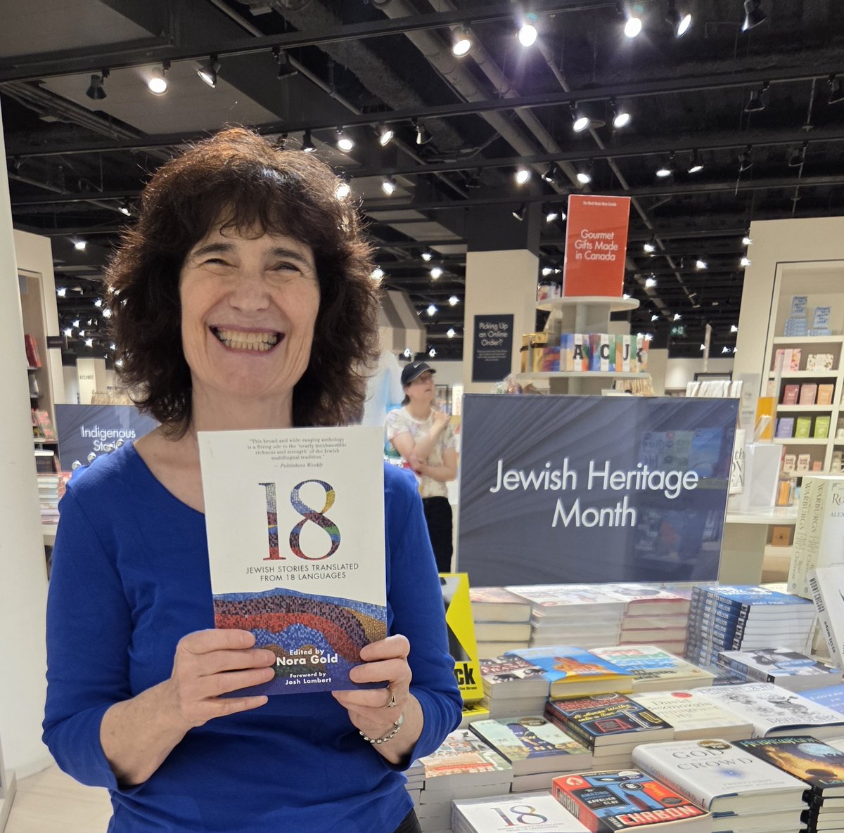 Nora Gold (@noragold) on Twitter photo Honoured that JEWISH STORIES TRANSLATED FROM 18 LANGUAGES is displayed <a href="/IndigoBayBloor/">Indigo Bay Bloor</a> to celebrate #jewishheritagemonth #JewishAmericanHeritageMonth with Elie Wiesel, David Grossman, David Bezmozgis, Etgar Keret & Chaim Potok! <a href="/ASP_Boston/">Academic Studies Press</a> <a href="/COB_Boston/">Cherry Orchard Books</a> <a href="/guernica_ed/">Guernica Editions</a> <a href="/JewishBook/">Jewish Book Council</a> Honoured that JEWISH STORIES TRANSLATED FROM 18 LANGUAGES is displayed <a href="/IndigoBayBloor/">Indigo Bay Bloor</a> to celebrate #jewishheritagemonth #JewishAmericanHeritageMonth with Elie Wiesel, David Grossman, David Bezmozgis, Etgar Keret & Chaim Potok! <a href="/ASP_Boston/">Academic Studies Press</a> <a href="/COB_Boston/">Cherry Orchard Books</a> <a href="/guernica_ed/">Guernica Editions</a> <a href="/JewishBook/">Jewish Book Council</a>