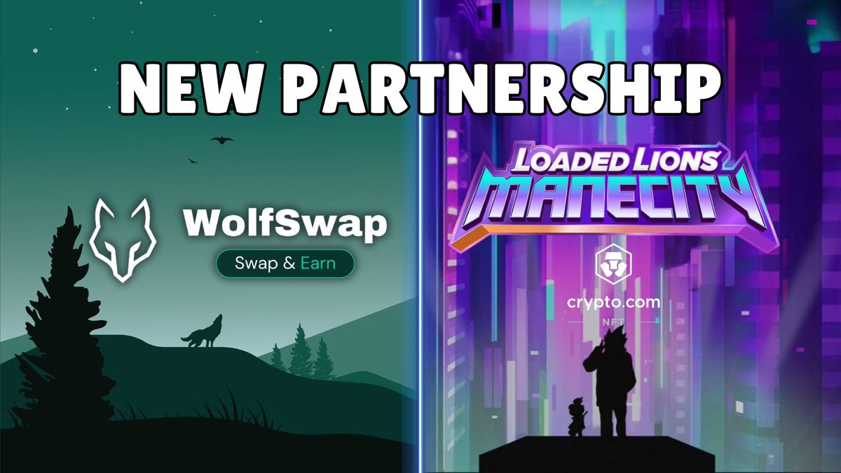 We're beyond excited to announce partnership with <a href="/LoadedLions_CDC/">Loaded Lions</a> #ManeCity &amp; <a href="/cryptocomnft/">Crypto.com NFT</a> 👀

Expect a WolfSwap themes business skin, in-game benefits, and more soon! 🔥

🐺 🤝 🦁