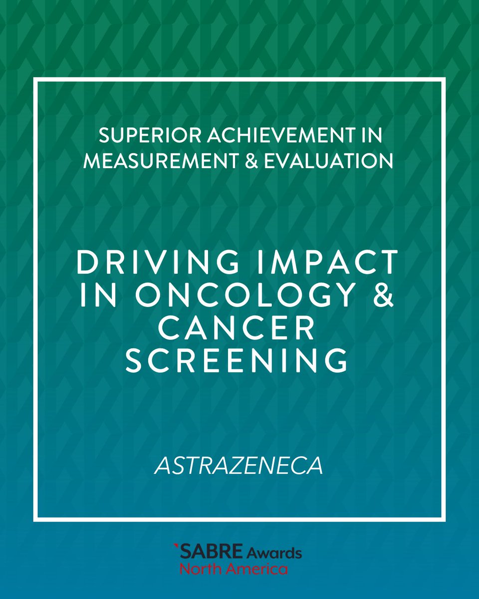 Big win for OPRG at the North America #SABREAwards! 🏆 Honored for Superior Achievement in Measurement &amp; Evaluation w/ #client <a href="/AstraZeneca/">AstraZeneca</a> Driving Impact in Oncology and Cancer Screening. When insights lead, outcomes follow.