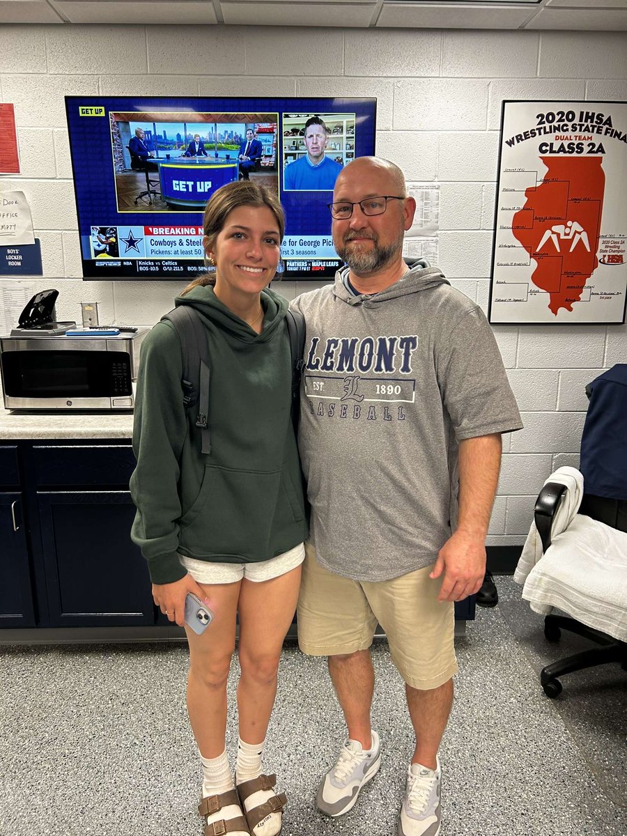 Emma Lagan is honoring Ms. Scupin, Caroline Painter and Jessi Pontrellie are honoring Mrs. Kupcheck, and Ella Phelan is honoring Mr. St. Clair.  Thank you all for everything you do for our students and athletes, LHS is a special place thanks to you! #WeAreLemont #Family