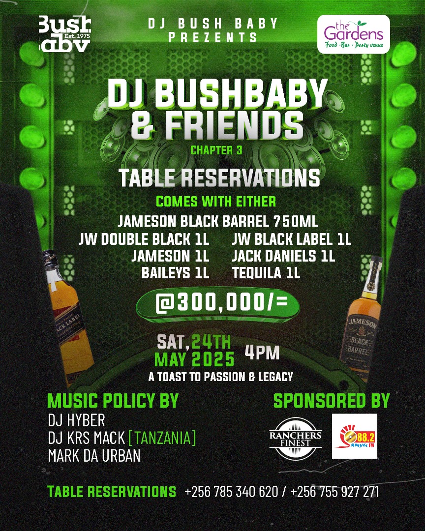 #DJBBAF3 
24TH_05_2025 
The countdown’s on.. 
Buy your spot today!!
<a href="/882SanyuFM/">88.2 Sanyu FM</a> @GardensNajjera <a href="/ranchersfinest/">Ranchers finest</a> 
A DJ BUSHBABY PRODUCTION.