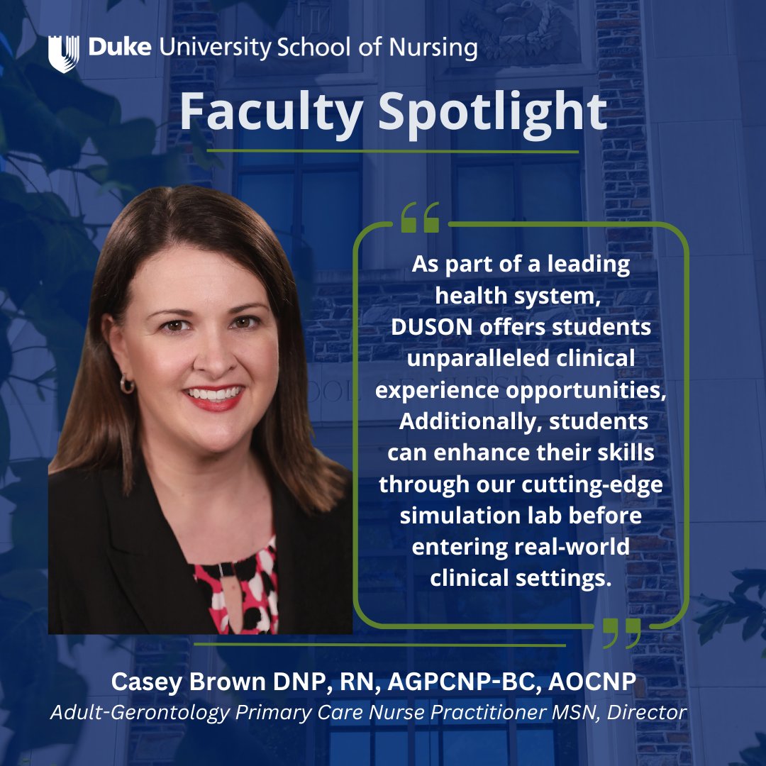 Duke University School of Nursing (@dukeu_nursing) on Twitter photo Ranked the #1 program of its kind by
<a href="/usnews/">U.S. News & World Report</a>, our Adult-Gerontology Primary Care Nurse Practitioner #MSN program empowers graduates to become leaders in compassionate, patient-centered care for adults and older adults across the lifespan.⯠duke.is/6/3sy7
#DukeNursing Ranked the #1 program of its kind by
<a href="/usnews/">U.S. News & World Report</a>, our Adult-Gerontology Primary Care Nurse Practitioner #MSN program empowers graduates to become leaders in compassionate, patient-centered care for adults and older adults across the lifespan.⯠duke.is/6/3sy7
#DukeNursing