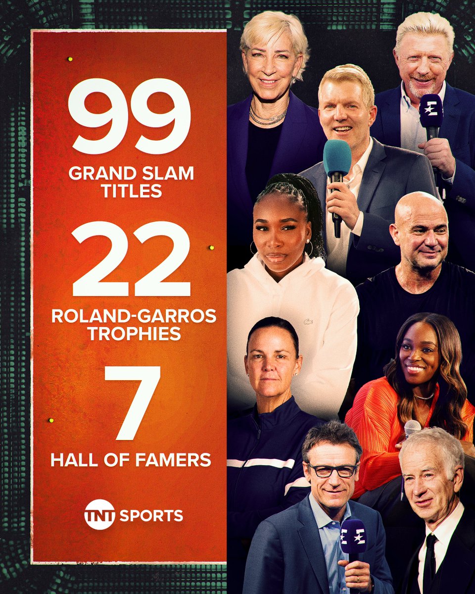 TNT Sports &amp; Eurosport today announces its full talent roster for #RolandGarros 2025

🎾 <a href="/tntsports/">TNT Sports</a> | <a href="/TNTSportsUS/">TNT Sports U.S.</a> | <a href="/TNTSportsBR/">TNT Sports BR</a> | <a href="/rolandgarros/">Roland-Garros</a> 

🔗 media.wbdsports.com/post/tnt-sport…