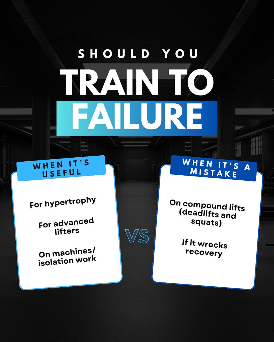 NutrimedH's tweet image. Train to failure?

✅ Great for hypertrophy &amp;amp; isolation work
⚠️ Risky on heavy lifts like squats/deadlifts
💡 Best move: stop 1–2 reps short on most sets

You don’t need to die under the bar to grow.

Train smart. Progress faster.

...
NSHFIT #StrengthTips #MuscleScience…