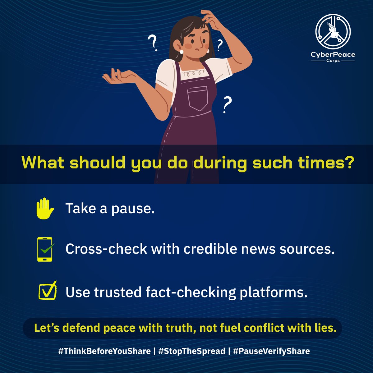 One unverified forward can ignite fear, deepen divides, and disrupt peace. Before you share that “breaking news” — pause, verify, and share responsibly. 

Let’s not let fake news write our future. Let’s be the firewall against #Misinformation.

#ThinkBeforeYouShare #StopTheSpread