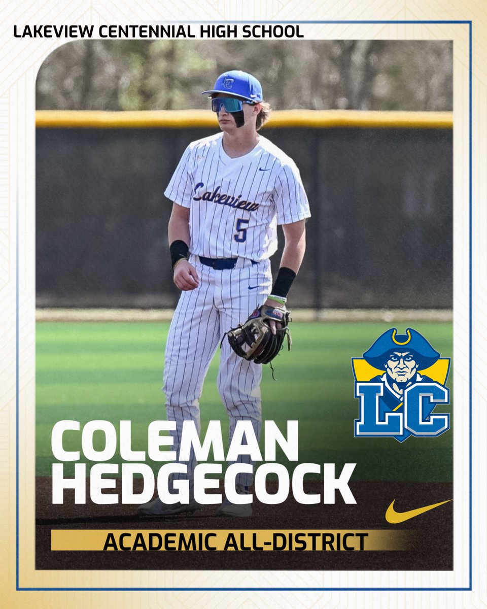 Lakeview Centennial HS Baseball (@lcpatsbaseball) on Twitter photo Another One!
Congrats to 2026 Shortstop Coleman Hedgecock (<a href="/TheColemanH/">Coleman Hedgecock</a>) on being named to the 9-6A Academic All-District team! โพ๏ธ๐ฅ๐ #WeAreLC Another One!
Congrats to 2026 Shortstop Coleman Hedgecock (<a href="/TheColemanH/">Coleman Hedgecock</a>) on being named to the 9-6A Academic All-District team! โพ๏ธ๐ฅ๐ #WeAreLC