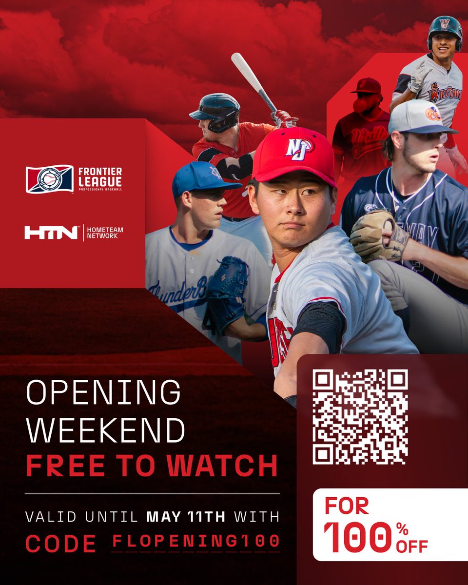 Frontier League (@flprobaseball) on Twitter photo Happy Frontier League Opening Day 🎉⚾️
Today, and the entirety of Opening Weekend will be FREE to watch on the Frontier League TV Network (powered by <a href="/watchhometeam/">HomeTeam Network</a>) when you use the code FLOPENING100!
📺 : frontierleaguetv.com
Use code: FLOPENING100 Happy Frontier League Opening Day 🎉⚾️
Today, and the entirety of Opening Weekend will be FREE to watch on the Frontier League TV Network (powered by <a href="/watchhometeam/">HomeTeam Network</a>) when you use the code FLOPENING100!
📺 : frontierleaguetv.com
Use code: FLOPENING100