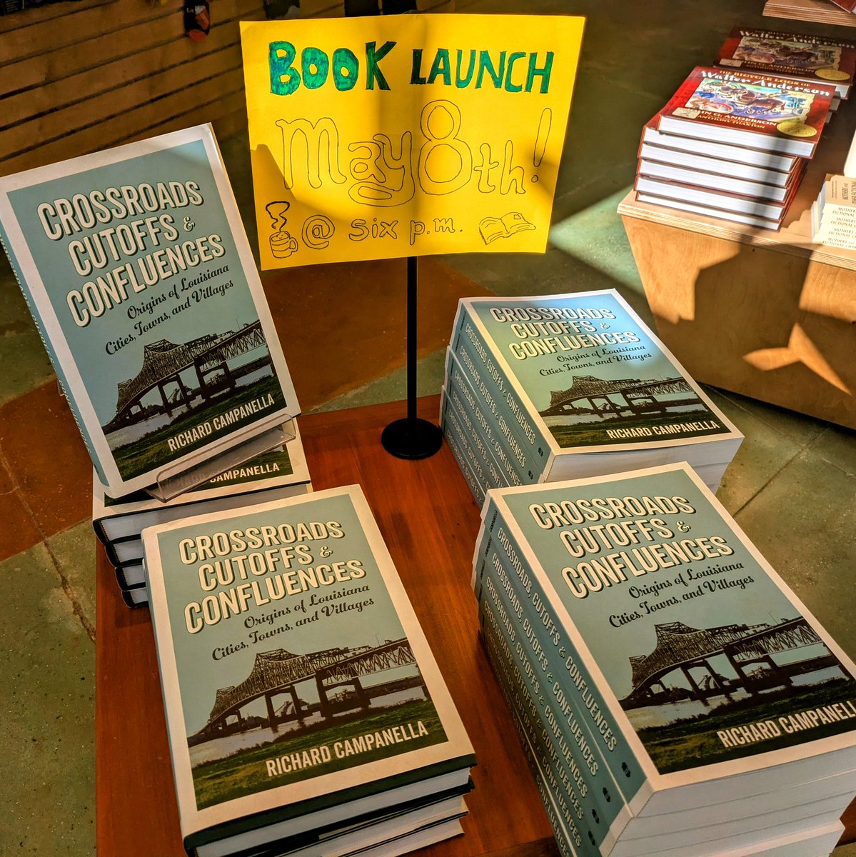 Octavia Books (@octaviabooks) on Twitter photo Join us tonight with urban geographer <a href="/nolacampanella/">Richard Campanella</a> Richard Campanella for a presentation and book signing celebrating the launch of his new book, CROSSROADS, CUTOFFS, AND CONFLUENCES: Origins of Louisiana Cities, Towns, and Villages. 5-8-2025 at 6pm. octaviabooks.com/event/crossroa… Join us tonight with urban geographer <a href="/nolacampanella/">Richard Campanella</a> Richard Campanella for a presentation and book signing celebrating the launch of his new book, CROSSROADS, CUTOFFS, AND CONFLUENCES: Origins of Louisiana Cities, Towns, and Villages. 5-8-2025 at 6pm. octaviabooks.com/event/crossroa…