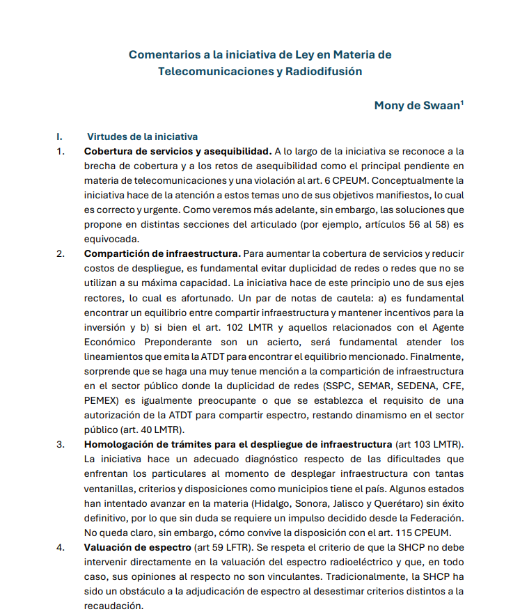 CEIAP, SC (@ceiap_mx) on Twitter photo Hoy inician los conversatorios para el análisis de la iniciativa de Ley en Materia de #Telecomunicaciones y Radiodifusión. Estas son las observaciones que nuestro Socio Fundador, <a href="/Mony_de_Swaan/">Mony de Swaan</a>, tiene sobre la misma.
➡️ ceiap.mx/wp-content/upl… Hoy inician los conversatorios para el análisis de la iniciativa de Ley en Materia de #Telecomunicaciones y Radiodifusión. Estas son las observaciones que nuestro Socio Fundador, <a href="/Mony_de_Swaan/">Mony de Swaan</a>, tiene sobre la misma.
➡️ ceiap.mx/wp-content/upl…