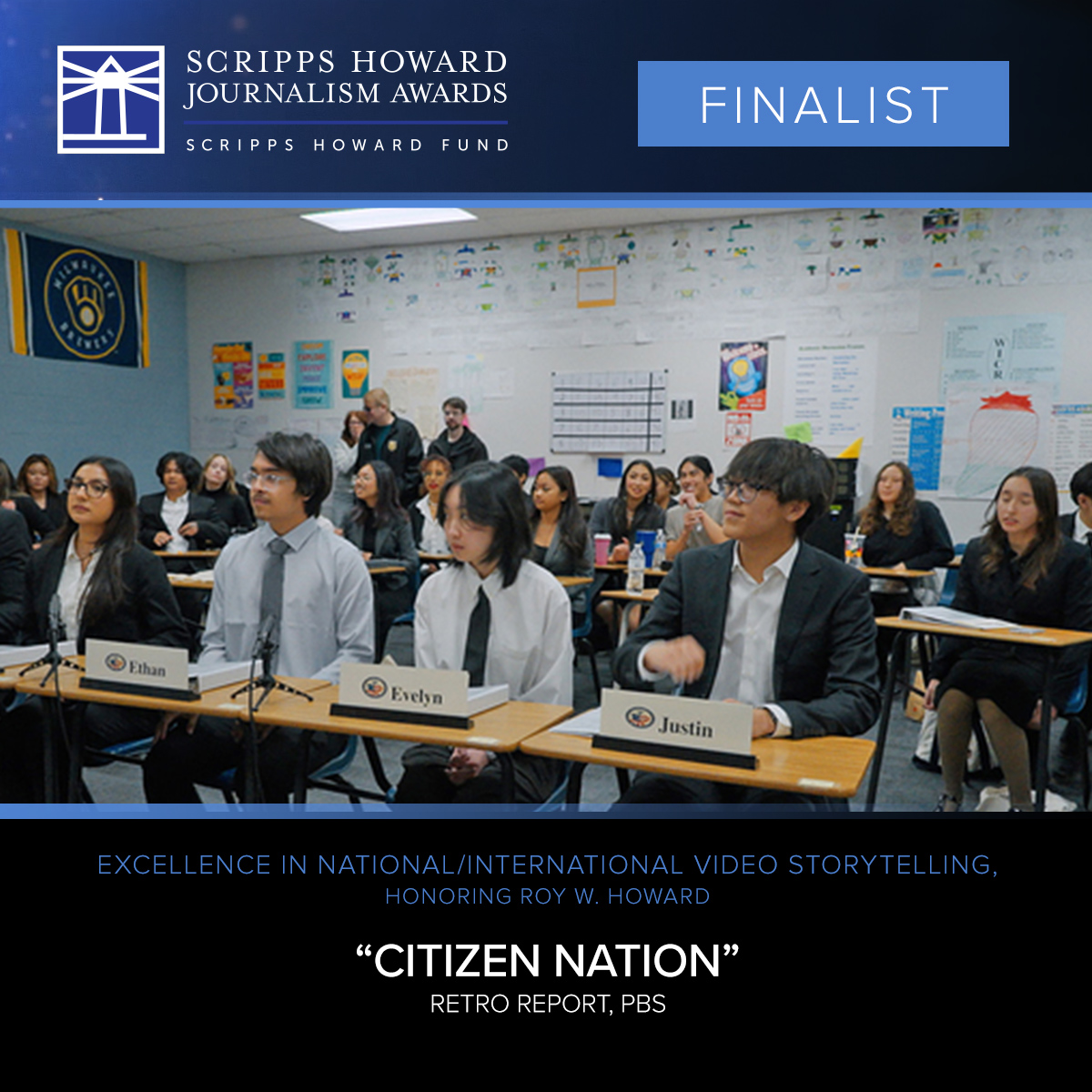 Congratulations to <a href="/RetroReport/">Retro Report</a> and <a href="/PBS/">PBS</a> for being named a #SHJAwards finalist in Excellence in National/International Video Storytelling, honoring Roy W. Howard, for “Citizen Nation.”