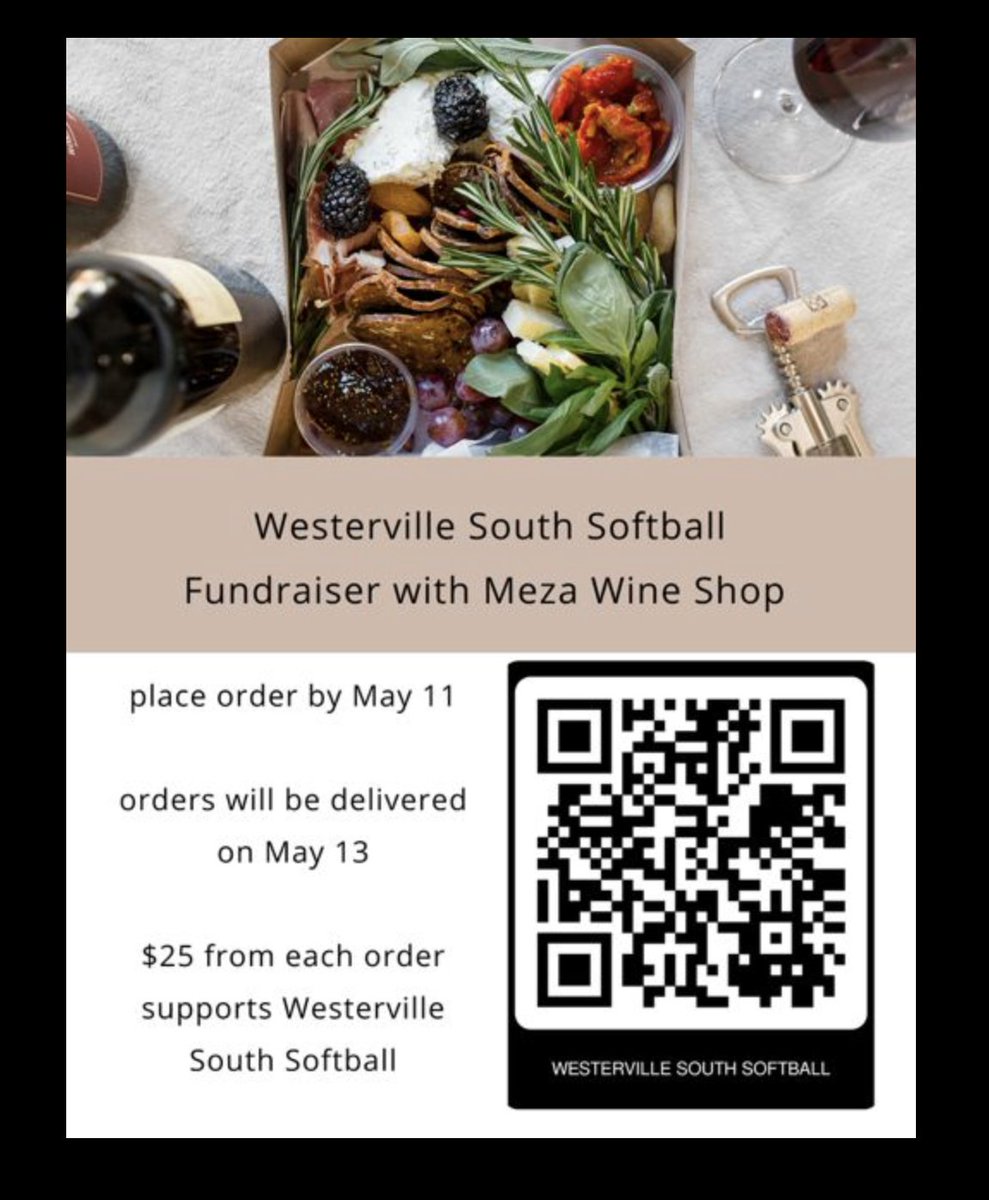Softball has a fundraiser with Meza Wine Shop. Place orders by May 11!