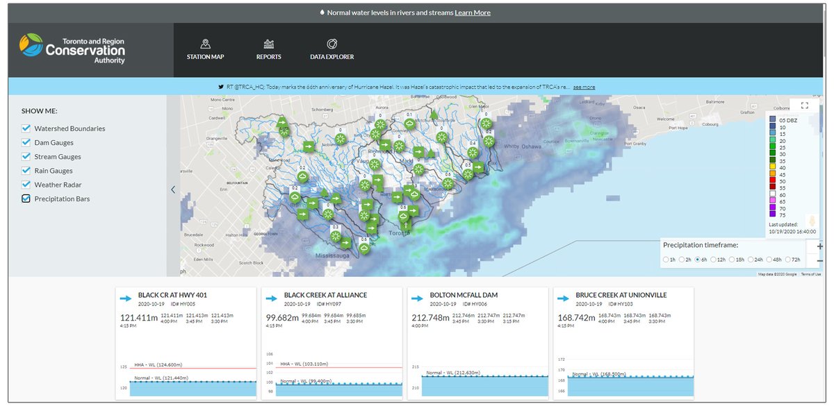Stay informed with real-time water levels! 

TRCA monitors water levels at key locations across the GTA, including at flood control dams. Before you head out, check current conditions at trcagauging.ca and check out the live view cameras.  

Knowing the risks helps you