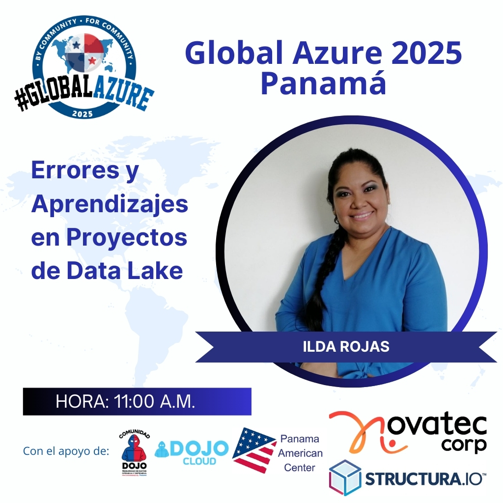 comunidaddojo's tweet photo. 🌐 Ponencia en #GlobalAzurePanama2025
Ilda Rojas – Líder del área de Datos en energía
Tema: Errores y aprendizajes en proyectos de Data Lake
🕚 11:00 a.m. | 📅 10 mayo
📍 Panama American Center
🎟️ https://t.co/Um4BKzBX8r
#ComunidadDOJO #SomosDOJO #Azure #DataLake #GobiernoDeDatos https://t.co/OXDbL9gqEM