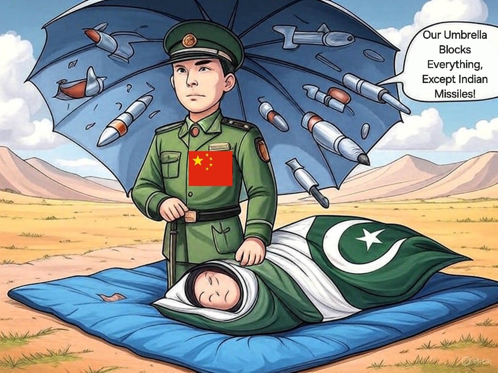 Chinese Defence System in Pakistan: Umbrella so strong, it only fails when India strikes! 🇮🇳💥 Looks like this 'iron brotherhood' is more like a paper alliance! 😂 #ChinaPakistanFail #IndianDefenceRoars