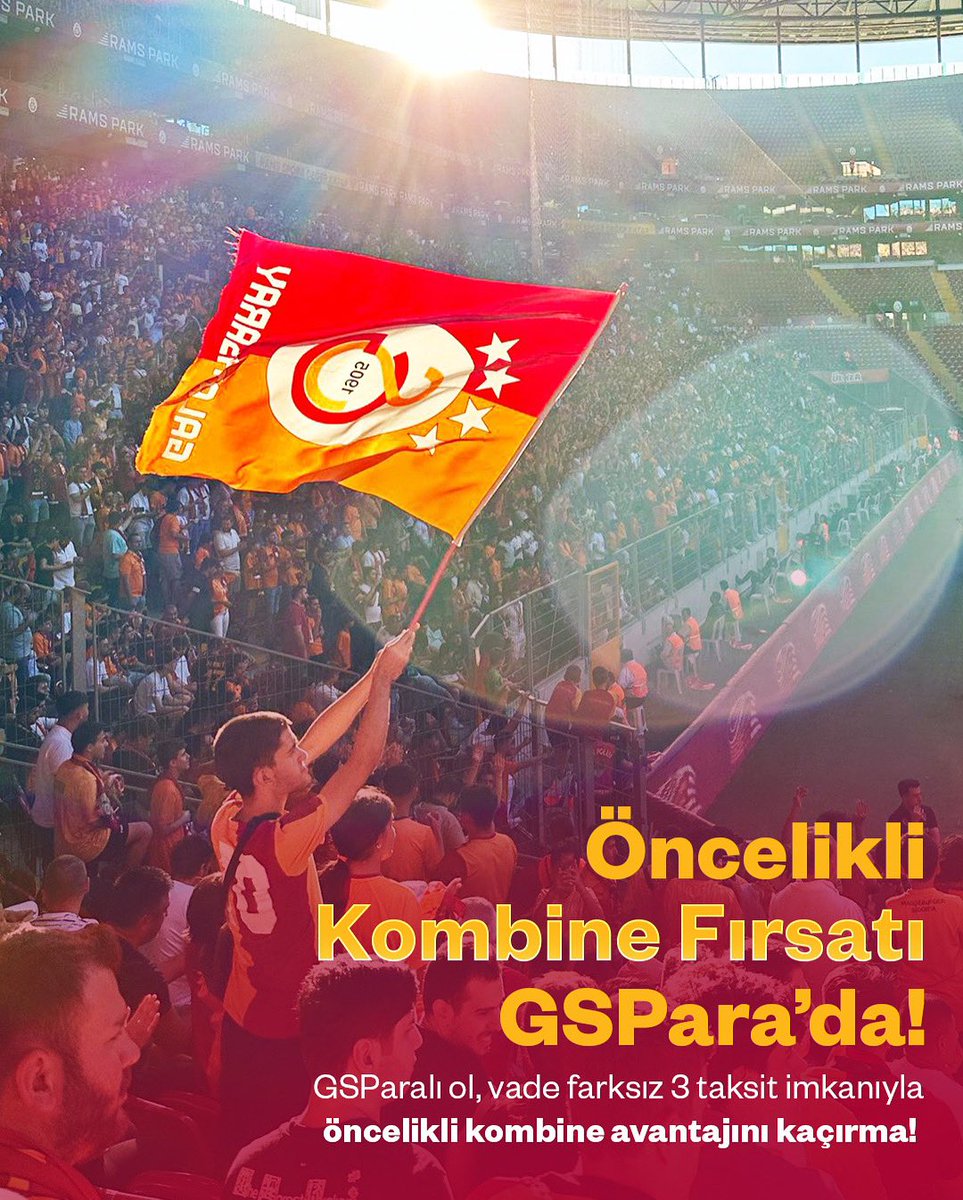 GSPara (@gsparacomtr) on Twitter photo 🏟️ Gelecek Mayıs ayında güneşi RAMS Park’tan selamla! 💛❤️ <a href="/GalatasaraySK/">Galatasaray SK</a>
Öncelikli kombine satışı 12 Mayıs 2025 Pazartesi günü saat 14.00’te GSParalılara özel başlıyor! Üstelik 3 ay vade farksız taksit imkanıyla! 💛❤️
📲 GSPara'yı indir, GSPara Kredi Kartı’na hemen başvur, 🏟️ Gelecek Mayıs ayında güneşi RAMS Park’tan selamla! 💛❤️ <a href="/GalatasaraySK/">Galatasaray SK</a>
Öncelikli kombine satışı 12 Mayıs 2025 Pazartesi günü saat 14.00’te GSParalılara özel başlıyor! Üstelik 3 ay vade farksız taksit imkanıyla! 💛❤️
📲 GSPara'yı indir, GSPara Kredi Kartı’na hemen başvur,
