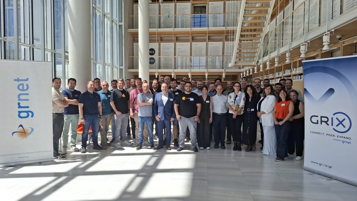 ✅ That’s a wrap on #GRIXMeeting2025!
A day of insightful talks about 🇬🇷networking tech &amp; infrastructure at NLG SNFCC
👏A big thank you to all participants from <a href="/Coreweave/">CoreWeave</a>, <a href="/NetworktoCode/">Network to Code</a>, <a href="/mindigital/">mindigital</a> and <a href="/GRNET/">GHOST RECON NET</a> for making it all happen!

🔗 bit.ly/3QheeMn

#GRNET #GRIX