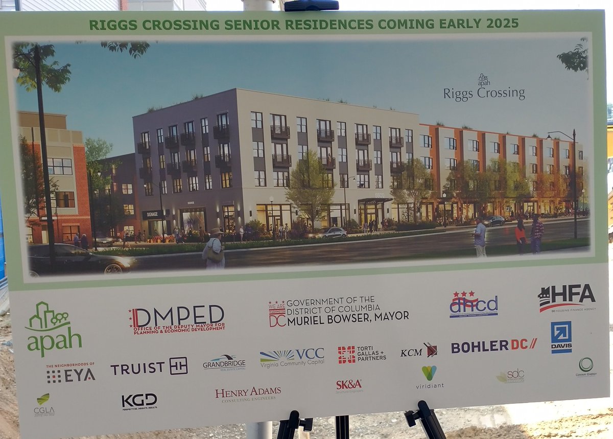 Ribbon cut at Riggs Crossing Senior Residences—93 affordable homes for DC seniors are now open just steps from Fort Totten Metro!

Our SK&amp;A Project Manager David Stringer, PE joined Stephanie Farrell, AIA and Derick Atkins, AIA of <a href="/TortiGallas/">Torti Gallas</a>, plus the @DAVISconstruct team, to