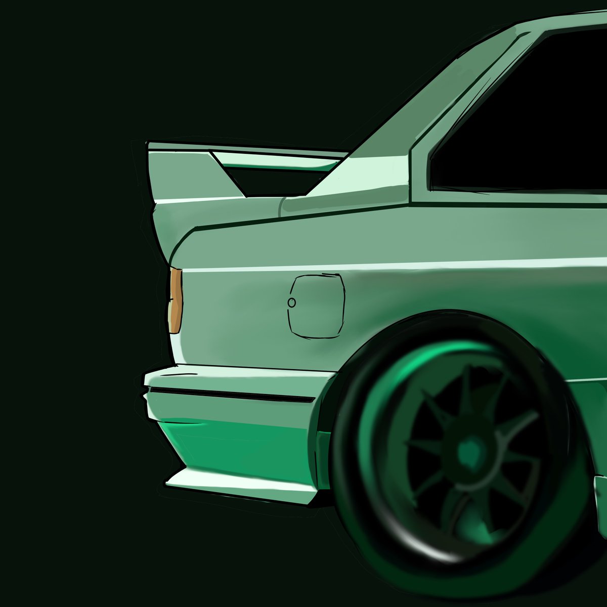luluDrawsStuff's tweet photo. Day 7.
Just the Rear.
Went out of my comfort zone for this one,
it’s actually my first time creating car art.
#retrodrive #nostalgiaart #digitalillustration #procreate #car https://t.co/UiaV2xZT8O
