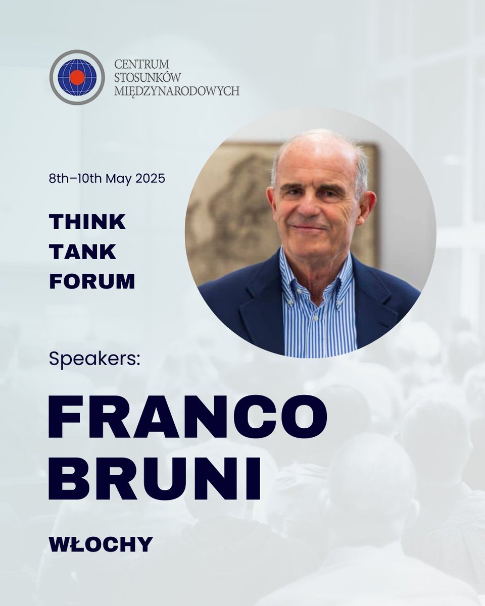 CIR_CSM's tweet image. Think Tank Forum (8–10.05.2025) to wydarzenie w ramach programu polskiej prezydencji w Radzie UE, gromadzące ponad 70 ekspertów z całej Europy w Warszawie i Toruniu. Polska zaprezentuje raport „Lepsza Europa”, będący podstawą do dyskusji.  

Reprezentantem z Włoch będzie…