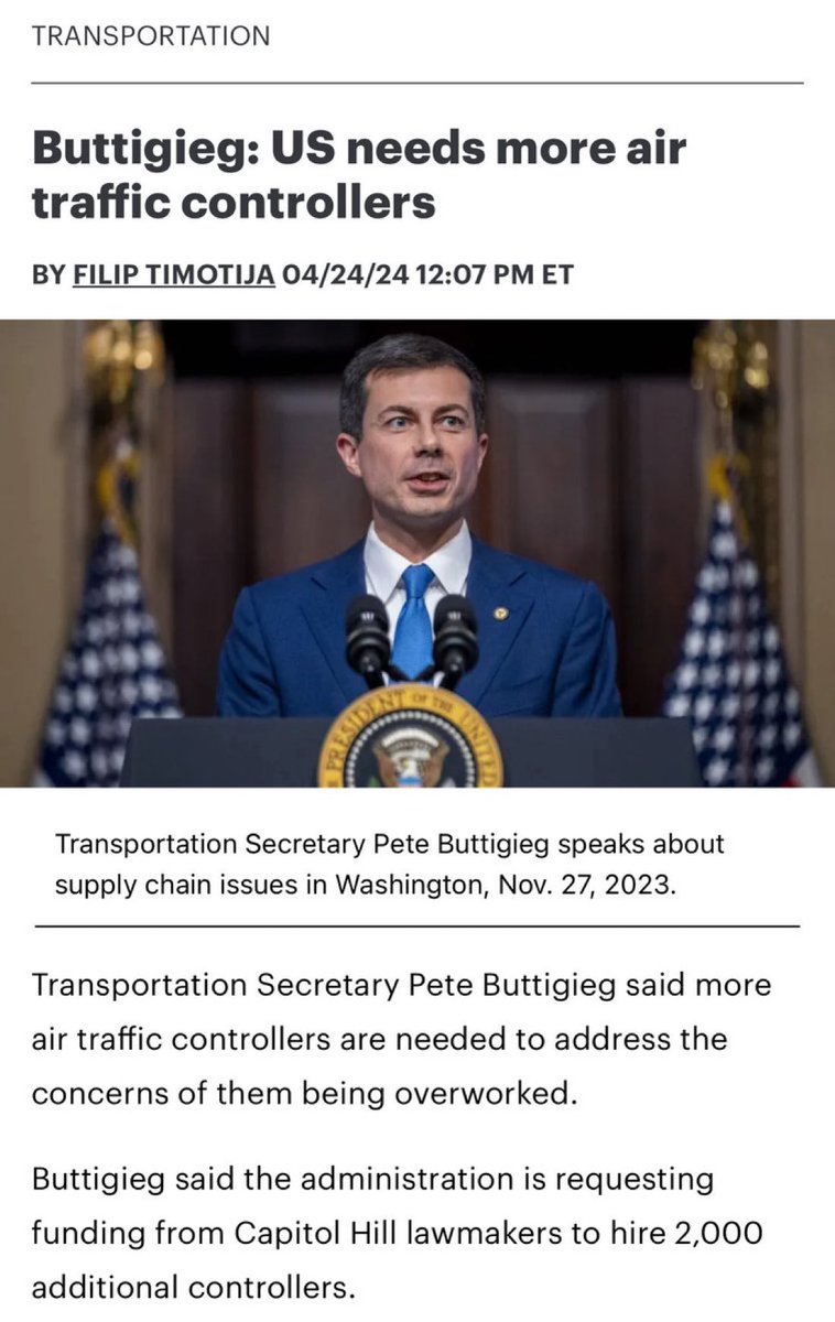 Critical FAA employees fired under Biden: 0
Critical FAA employees fired under Trump: 400

Now we’re having serious aviation safety issues.

2019: 100% of the Democrats voted yes on the Transportation, Housing and Urban Development, and Related Agencies Appropriations Act. Only