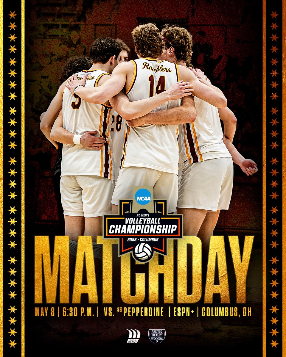 Loyola Men's Volleyball (@ramblersmvb) on Twitter photo The time is π£π€π¬.
π <a href="/PeppVolleyball/">Pepperdine Men's Volleyball</a> (5)
π Covelli Center
β° 6:30 pm CT
π NCAA QFs
π tinyurl.com/yp78vwhp
π» tinyurl.com/29jx3qy5 The time is π£π€π¬.
π <a href="/PeppVolleyball/">Pepperdine Men's Volleyball</a> (5)
π Covelli Center
β° 6:30 pm CT
π NCAA QFs
π tinyurl.com/yp78vwhp
π» tinyurl.com/29jx3qy5