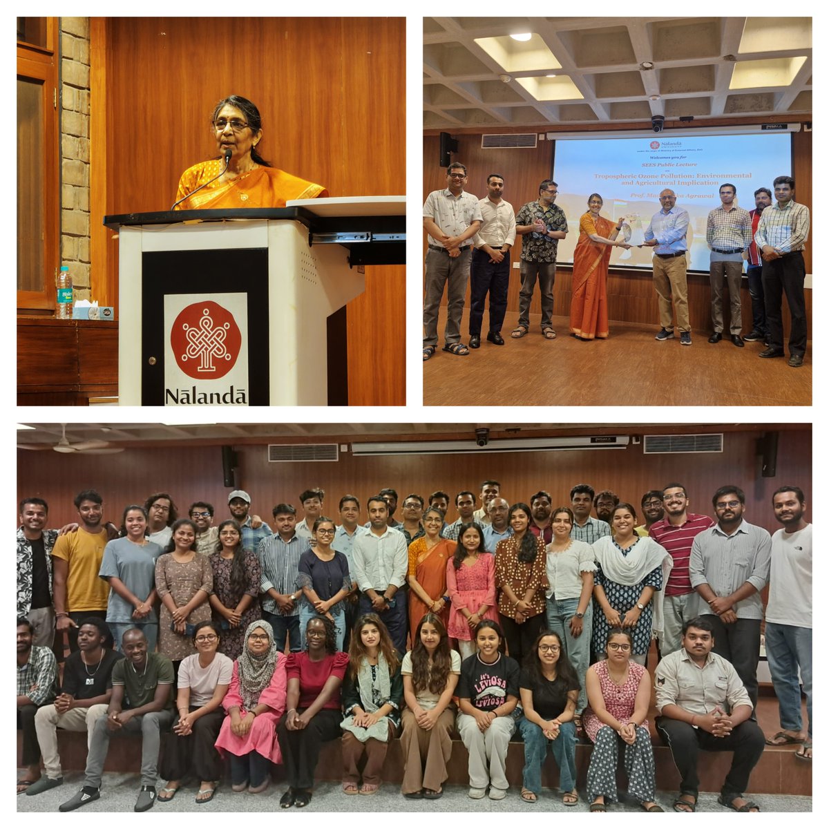 Prof. Madhoolika Agrawal, JC Bose National Fellow, 
Department of Botany, Institute of Science, BHU, presented a lecture on “Tropospheric Ozone Pollution: Environmental and Agricultural Implications” Organised by the School of Ecology and Environment Studies (SEES).