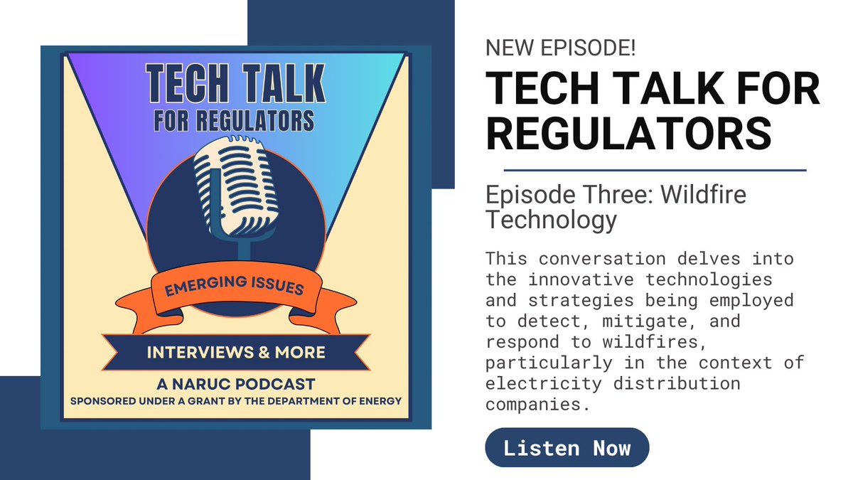 NARUC (@naruc) on Twitter photo 🔥🌐Interested in technology to help detect, mitigate, and respond to wildfires? Learn how electric distribution companies can improve response to wildfires by listening to our most recent episode of Tech Talk for Regulators!🌐🔥
Hosted by NARUC’s Jody Raines (<a href="/SunSwept/">Jody Raines</a>), 🔥🌐Interested in technology to help detect, mitigate, and respond to wildfires? Learn how electric distribution companies can improve response to wildfires by listening to our most recent episode of Tech Talk for Regulators!🌐🔥
Hosted by NARUC’s Jody Raines (<a href="/SunSwept/">Jody Raines</a>),