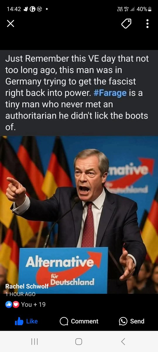 Whatever his THICK Supporters say, Nigel Farage is a Neo-Nazi, make no mistake about that.