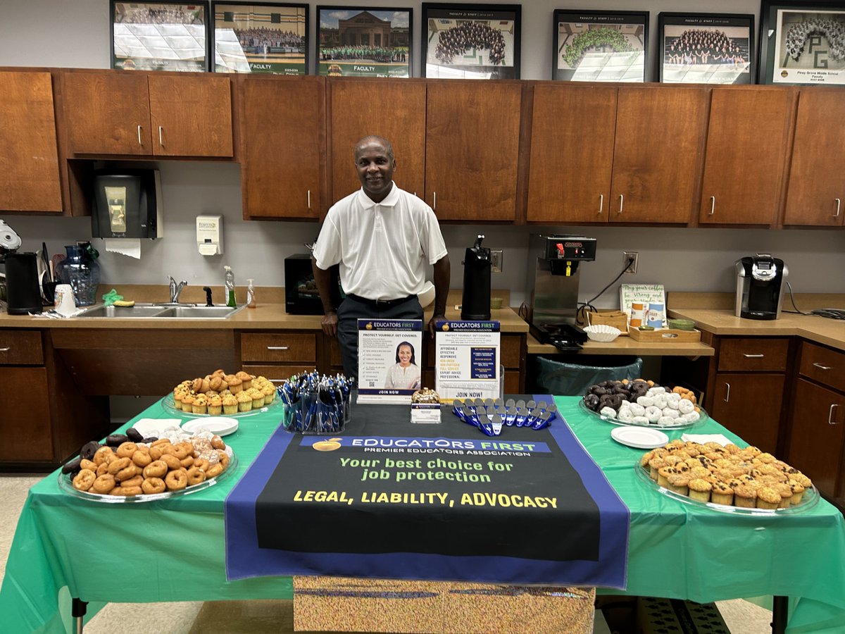 Muffin &amp; donut love for our teachers! 🍩❤️ Big thanks to Mr. Michael Grant &amp; Educators First for the sweet Teacher Appreciation treats! So yummy! 😊 #TeacherAppreciationWeek #EducatorsFirst #ThankYouTeachers