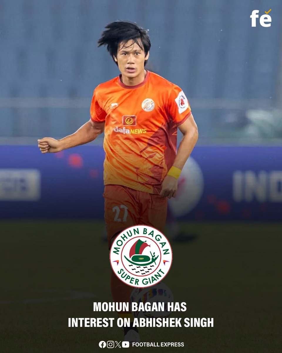 FExpressIndia's tweet image. Mohun Bagan Super Giant have shown interest in talented youngster Abhishek Singh! 👀⚽
Could we see him in green and maroon next season? Stay tuned! 🔥💬

#AbhishekSingh #MohunBagan #TransferNews #IndianFootball #ISL #FootballExpress