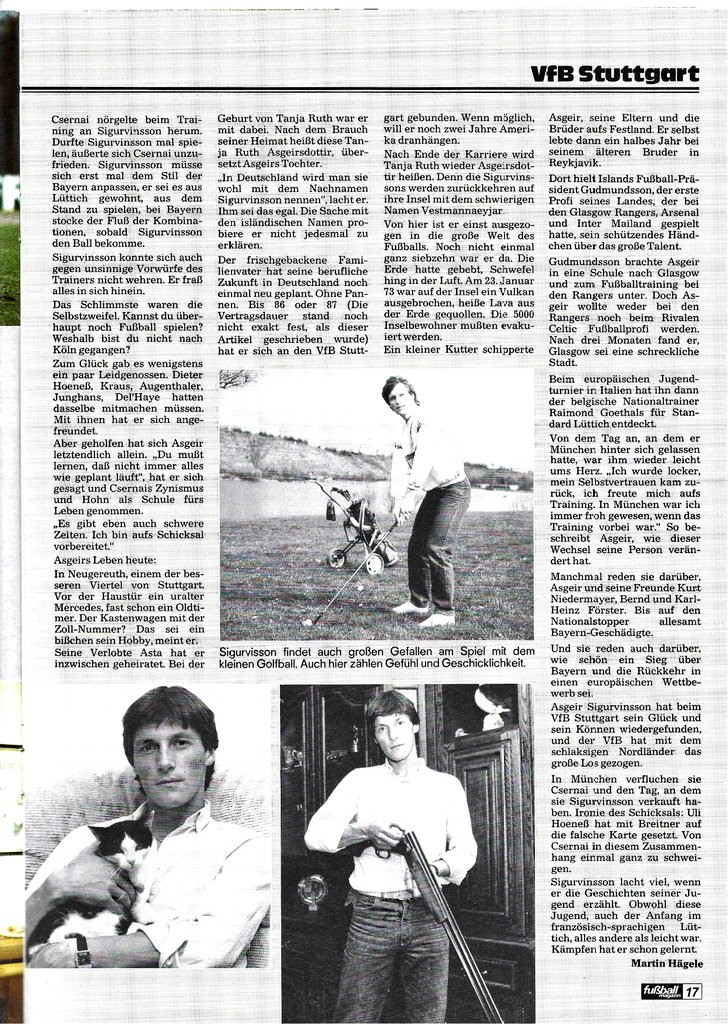 "Asgeir Siguvinsson - Der Tag, an dem ich wieder lachen konnte"

(Aus: Fuma Mai/Juni 1983)

#sigurvinsson #vfb #fcbayern #rscl #ksi #botd #happybirthday