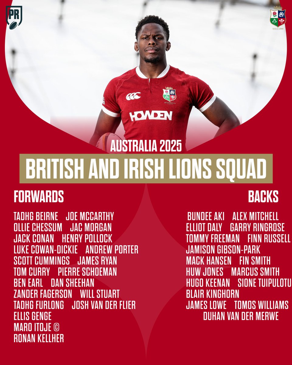 Andy Goode (@andygoode10) on Twitter photo Top squad for the <a href="/lionsofficial/">British & Irish Lions</a> tour, not many arguments on selection. The excitement now builds! Top squad for the <a href="/lionsofficial/">British & Irish Lions</a> tour, not many arguments on selection. The excitement now builds!