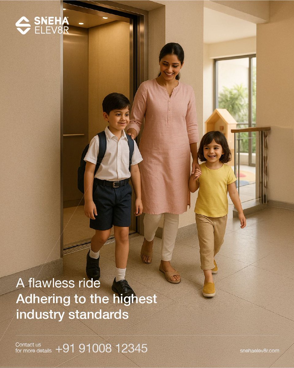 SnehaElev8r's tweet image. Every ride is a result of precision engineering and strict quality control, because in vertical mobility, smooth isn’t optional, it’s essential.
Visit our website: snehaelev8r.com
#snehaelevators #hospitalelevator #residentialelevator #industrialelevator