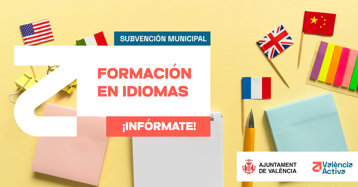 🆕Ajudes al pagament de taxes en la certificació d'idiomes👉🏼valencià, anglés, francés, italià, alemany, portugués i xinés.

📆 Fins al 31/07

Tràmit 🔗f.mtr.cool/vjjvuadtox

#formacion #formacionvalencia #ayudasvalencia #idiomas #aprenderidiomas